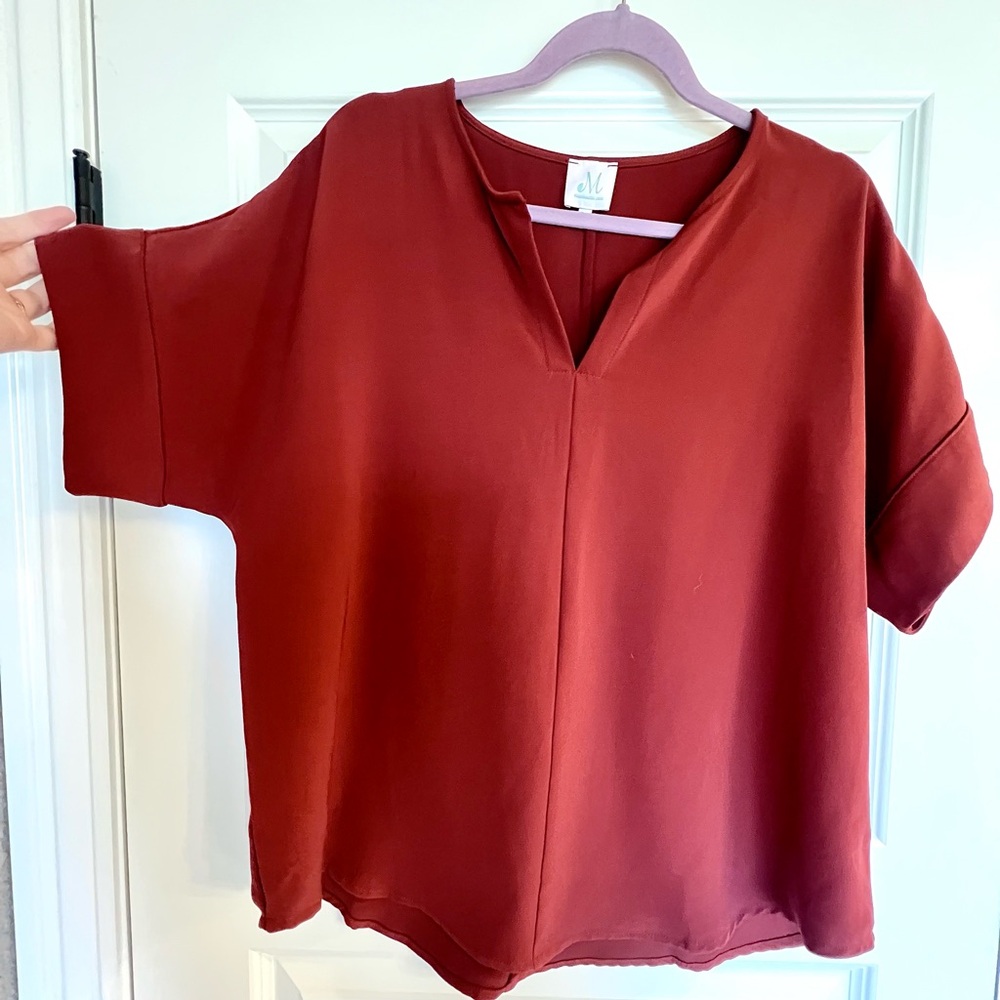 Mint Julep Boutique Brick Red Blouse